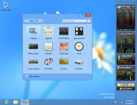 Desktop Gadgets For Windows 8